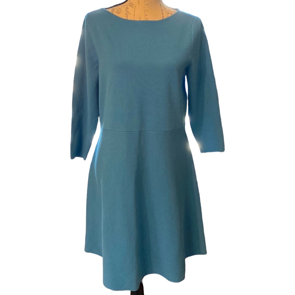 Ann Taylor Factory Petite LP Brand New Pretty Blue Sleeve Stretchable Dress.